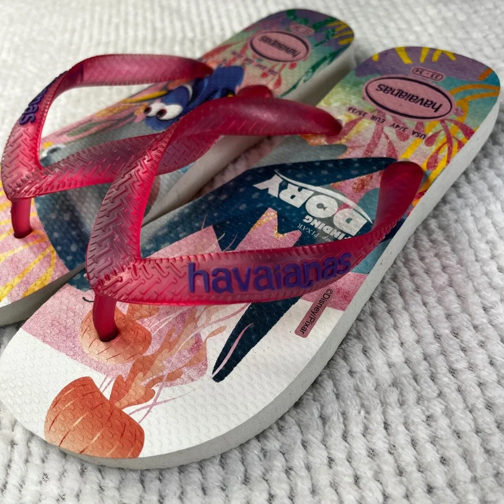 Havaianas Dory Disney Kids Flip Flops‎ Pink Blue Size 3/4Y EUR 35/36